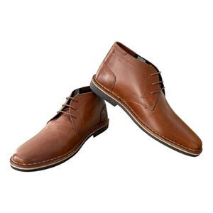 Steve Madden Harken Chukka Lace Up Men’s Brown Cognac Leather Shoes 8.5
